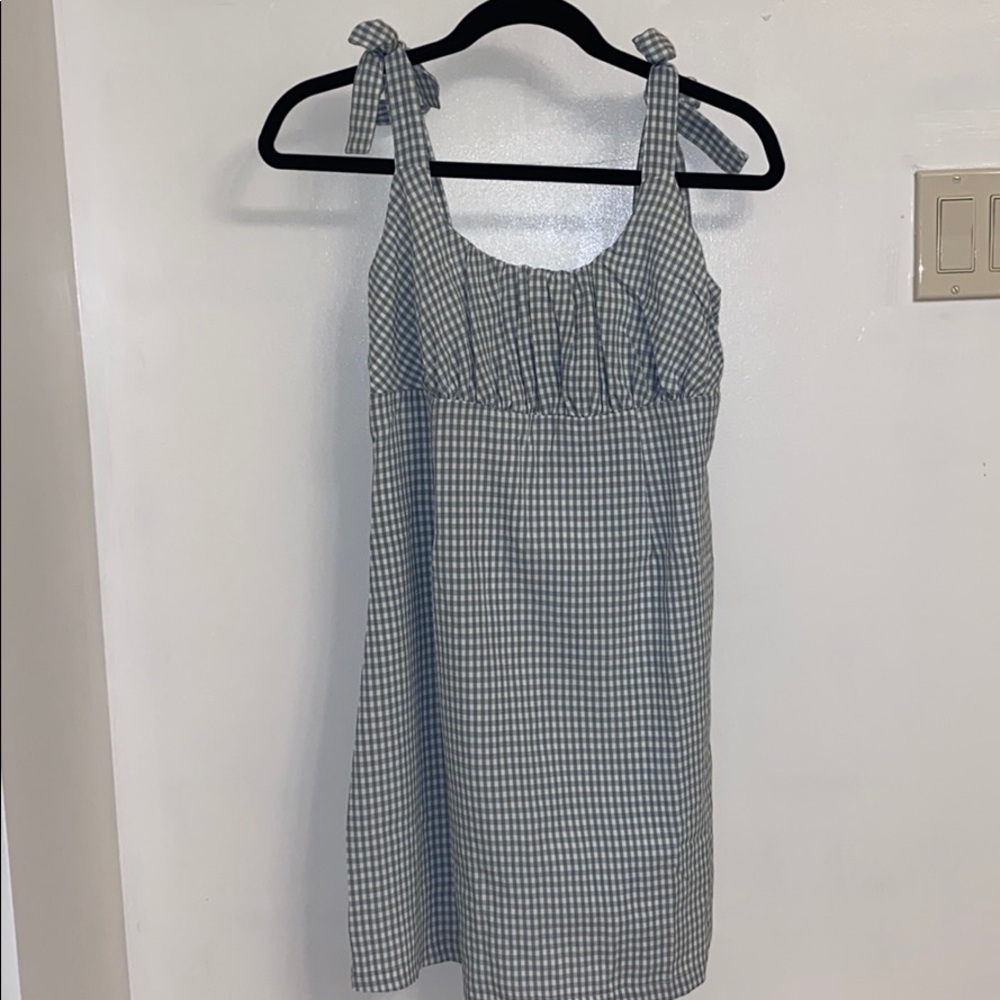 light blue plaid dress